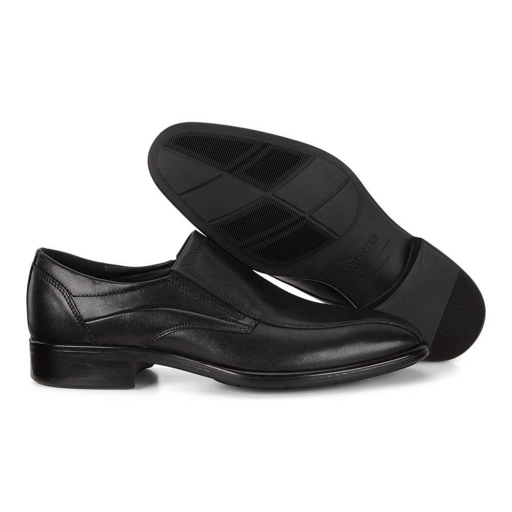 Mens Slip On - ECCO Citytray Shoes - Black - 3027EPWDH
